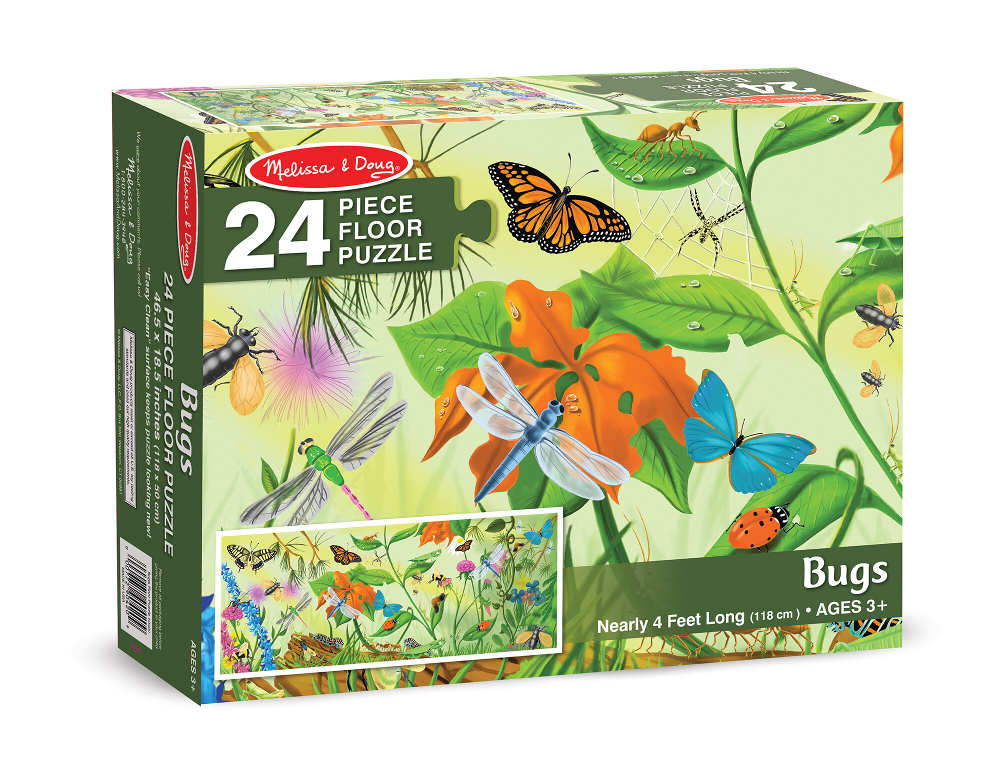 [24-32ชิ้น] จิ๊กซอว์จัมโบ้ รุ่นแมลง ดับเพลิง บาร์น Melissa & Doug Bugs Jumbo Floor Puzzle 24 Pcs หลากรุ่น 420/436/2923 รีวิวดีใน Amazon USA ขนาด 90x60cm ชิ้นเท่าฝ่ามือ สี รุ่นแมลง สี รุ่นแมลง
