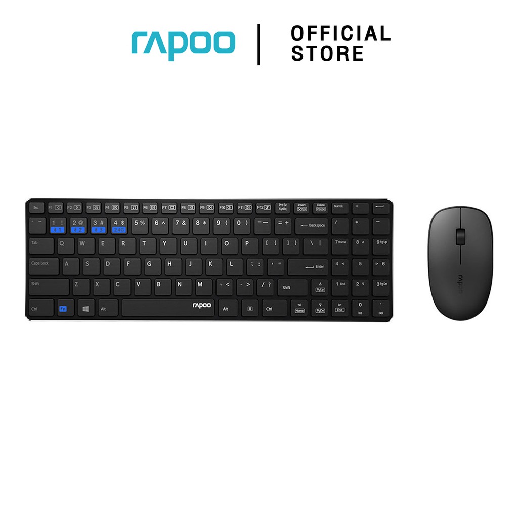 Rapoo 9300M Keyboard - Mouse Multi-mode Bluetooth 3.0- 4.0 (Black)