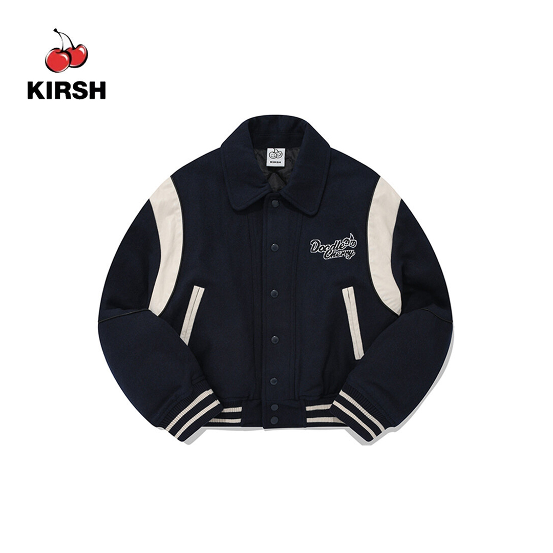 KIRSH] DOODLE CHERRY VARSITY JACKET |22AW | | Lazada.co.th