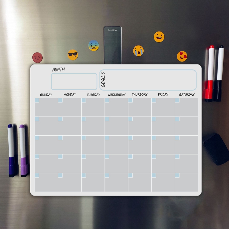 A3 Magnetic Whiteboard Dry Erase Calendar Set Whiteboard Weekly Planner for Refrigerator Fridge Kitchen Home 17X12 inch