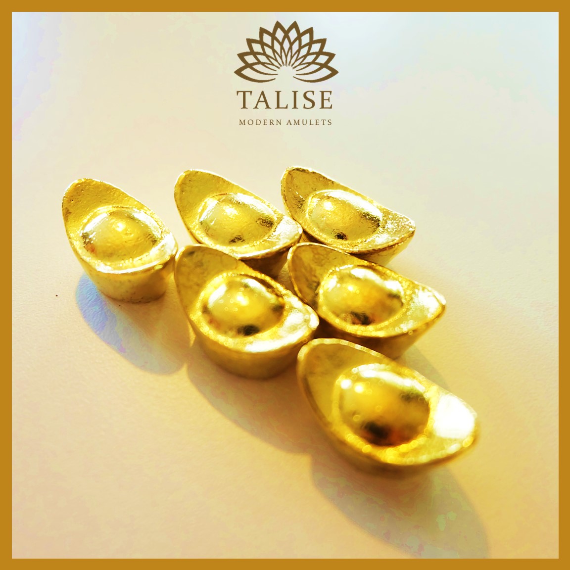 Talise ก้อนทองมงคล เหรียญทองจีน หล่อพระ ลงเสาเอกเสาโท ขนาด 2.5x1.5 cm.ก้อนทองจีน กิมตุง เงินหยวนโบราณ เงินจีน ก้อนทอง