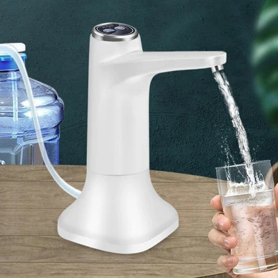 Electric Water Bottle Pump with Base USB Water Dispenser Portable Automatic Water Pump Bucket Bottle Dispenser