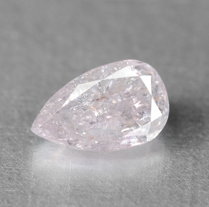 Pink Diamond 0.12 cts Pear Shape Loose Diamond Untreated Natural Color
