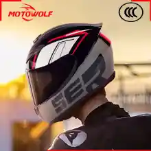 ภาพขนาดย่อของภาพหน้าปกสินค้าหมวกกันน็อครถจักรยานยนต์ helmet motorcycle helmet rally male personality fresh locomotive road safety helmet full helmet style four season จากร้าน MOTOWOLF บน Lazada ภาพที่ 2