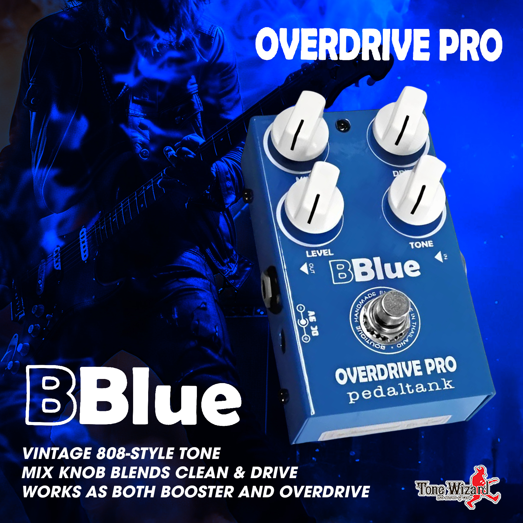 Pedal Tank เครื่องช่วยเสียง Pedal Effect BBlue Overdrive Pro