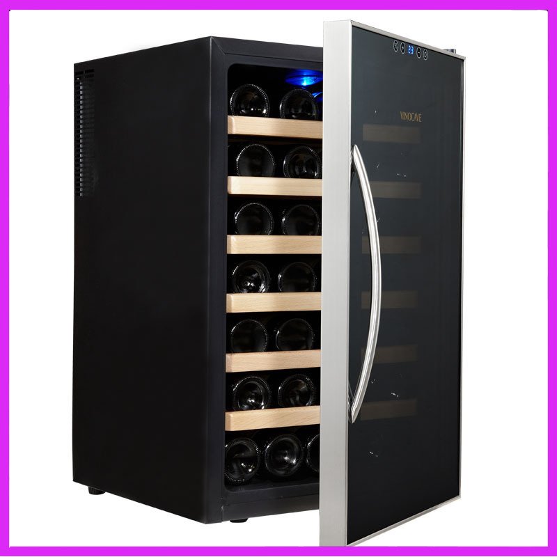 ตู้แช่ไวน์ ตู้เก็บไวน์ ตู่แช่ ตู้เก็บไวน์ ขนาด34x64.2x51 Cm สีดำ ตู้แช่ไวน์คุณภาพสูง จอสแดงผลLED เหมาะกับใช้ในบ้าน