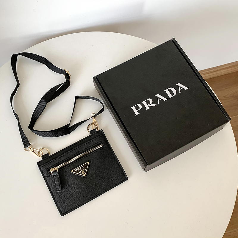 [ PRADA แท้ 100% ] New!! Prada AA กระเป๋า shoulder strap card holder PD033