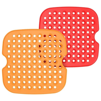 2 Pcs Air Fryer Liners, Square 8.5 Inch Reusable Silicone Non-Stick Air Fryer Mats Air Fryer Accessories