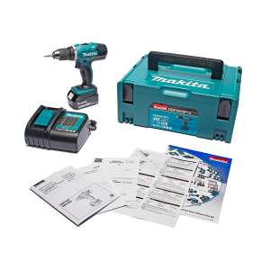 Makita สว่านไขควงไร้สาย รุ่น DDF453SF1J + D-54106 ชุดดอกสว่านสีดำ 13 ดอก