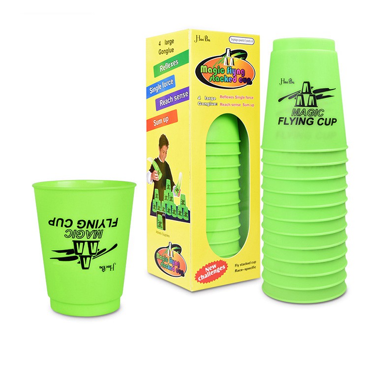 Wow ++ Stack Cup เกมส์เรียงแก้ว (มีให้เลือกถึง 5 สี) Magic flying stacked cup 12 PCS Rapid cup NO.P12 ราคาถูก ถ้วย ชา แก้ว แชมเปญ ถ้วย เซรามิค แก้ว พลาสติก