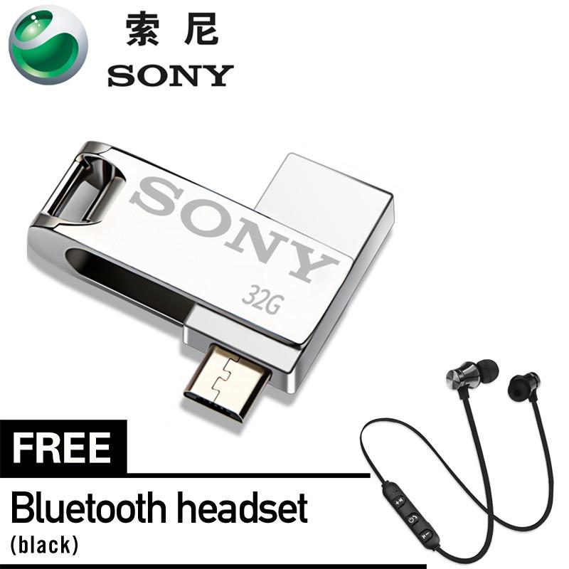 SONY OTG USB Flash Drive 2 In 1 U Disk สำหรับระบบ Android Phone ฟรี ชุดหูฟังสำหรับกีฬา
