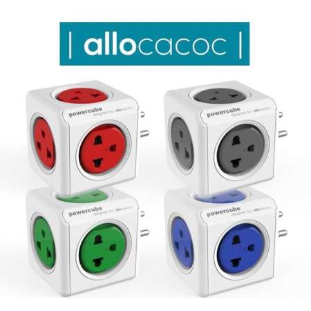 ปลั๊กไฟ Universal ปลั๊กลูกเต๋าป้องกันไฟกระชาก CUBE Allocacoc 4500BL/THOUPC Blue