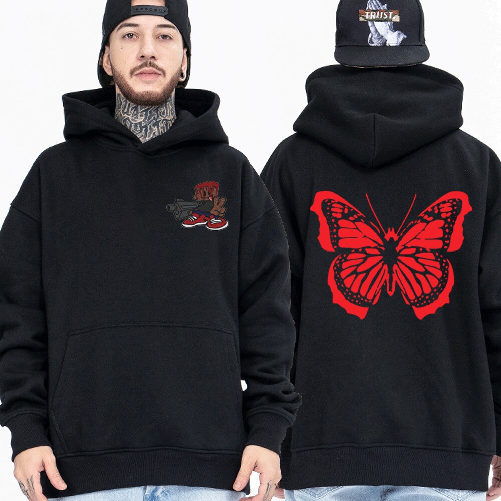 Lil skies butterfly hot sale ribs hoodie