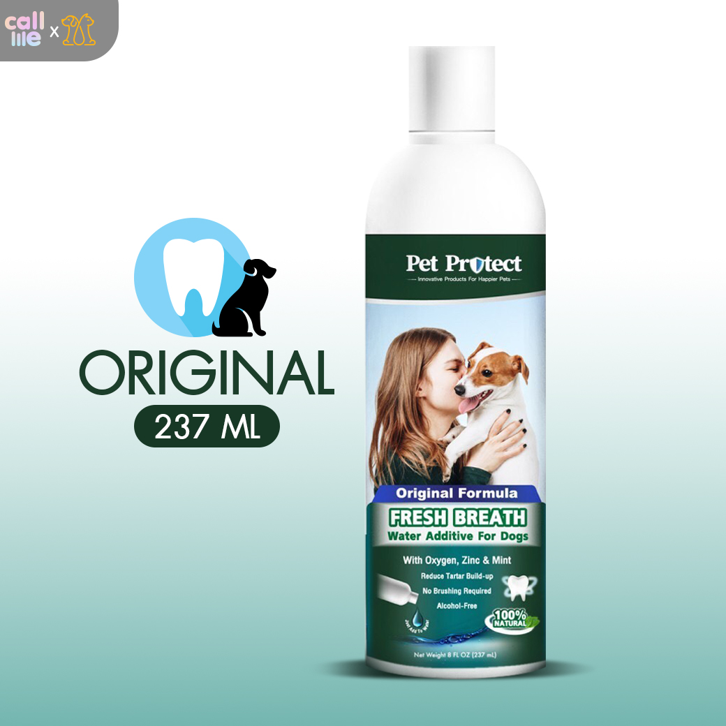 Pet Protect น้ำยาบ้วนปากสุนัข ระงับกลิ่นปาก ยับยั้งการเกิดหินปูน สูตรOriginal 237ml.[OD01]