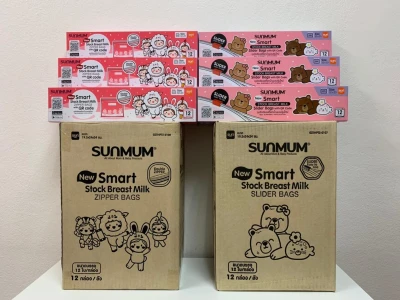 Sunmum Smart Stock Breast Milk Bags (12 bags./box) (12 boxes/Carton)