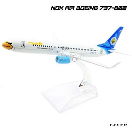 Naynaeshop โมเดลเครื่องบิน นกแอร์ สีขาวฟ้า NOK AIR Boeing 737-800 (16 cm)