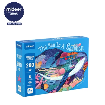 Mideer มิเดียร์ Large animal-shaped puzzle-The Sea in a Seashell จิ๊กซอว์ปลาวาฬเพื่อนรัก MD3183