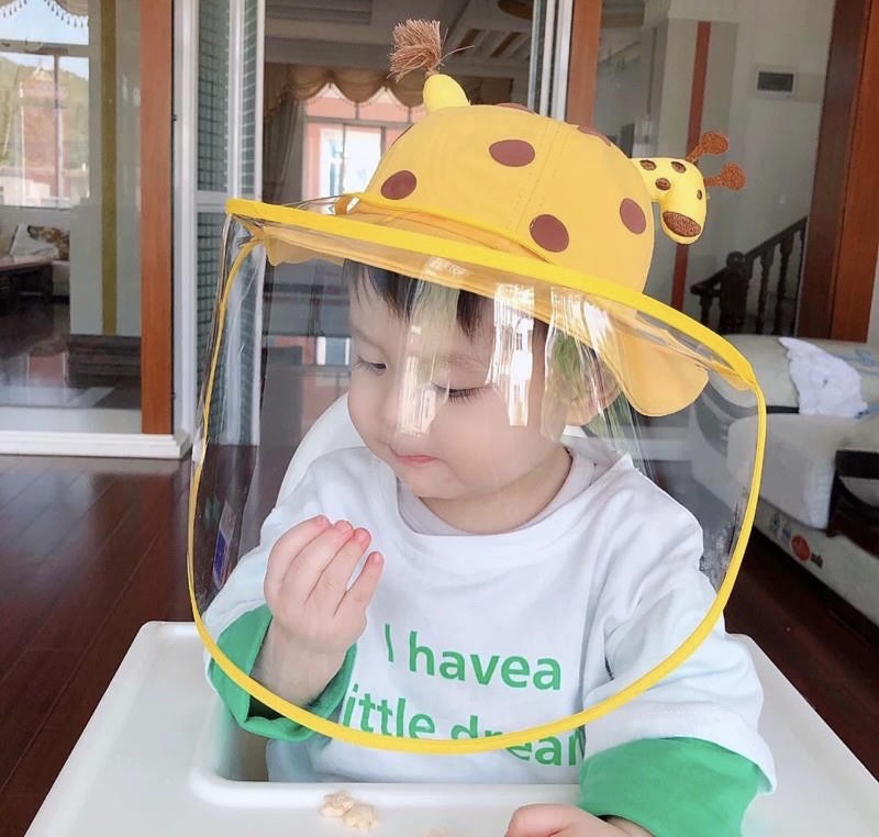 kid's wprld 【ขายส่งทั้งร้าน】พร้อมส่งที่ไทย🇹🇭หมวกเด็ก หมวกเด็กพร้อมเฟสชิว หมวกเด็กทารก face shield 038#