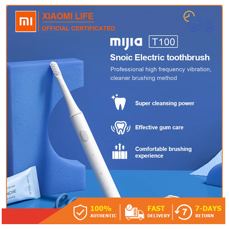 Mijia Sonic Electric Toothbrush T100 White แปรงสีฟันไฟฟ้า Xiaomi Mijia T100 Sonic Electric Toothbrush แปรงสีฟันอัตโนมัติ ชารจ์ USB