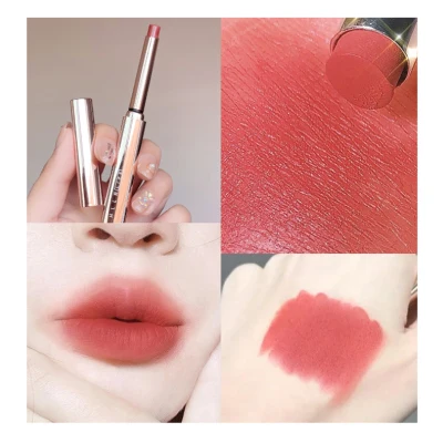 【Fillurb】Small Stiletto Velvet Matte Lip Glaze Waterproof And Non-Marking Lipstick Long-Lasting Moisturizing And Not Drying Out Naturally Whitening Lipstick High Chromaticity Lip Makeup