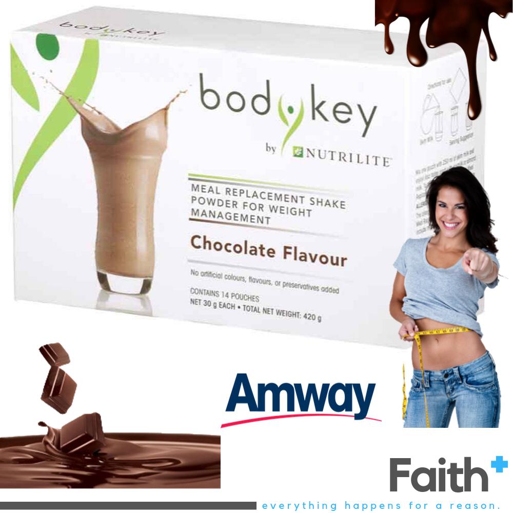 แอมเวย์ Amway nutrilite นิวทริไลท์ BodyKey (Chocolate) บอดี้คีย์กลิ่นช็อกโกแลต ขนาด 14 ซอง/กล่อง ไม่มีน้ำตาล ไม่มีวัตถุกันเสีย 0% โคเลสเตอรอล