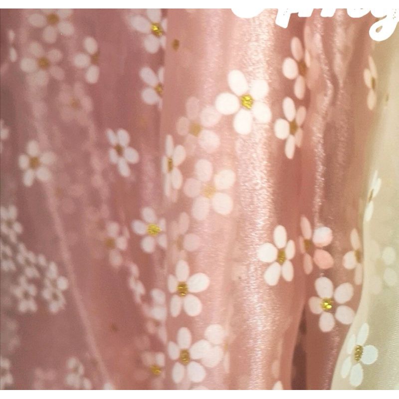ผ้าไหมเเก้วพิมพ์ลายดอก Sakura 60