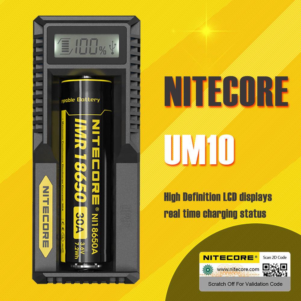 ที่ชาร์จแบตเตอรี่ ที่ชาร์จถ่าน Nitecore UM10 LCD USB battery charger Li-ion IMR 18650 14500 10440 Rechargeable ( topshop )