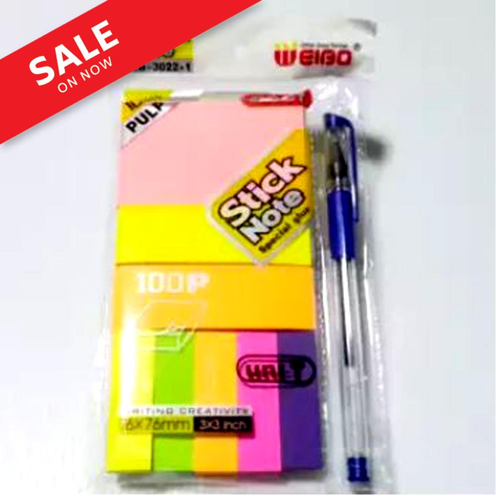 Stick Note เซ็ทกระดาษโน้ตกาวในตัว หลากหลายแบบใน 1 เซ็ท แถมปากกาลูกลื่น