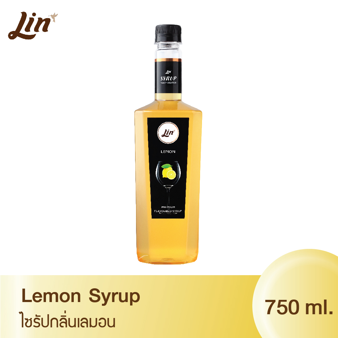 ลินไซรัป น้ำเชื่อมสำหรับมิกซ์ดริ๊งค์ กลิ่น เลมอน Lin Fruit Flavored Syrups (Lemon)