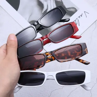 FASHION ALEKSEY Vintage Eyewear Trending UV400 Retro Sun Glasses Small Rectangle Sunglasses Narrow Sunglasses Small Frame