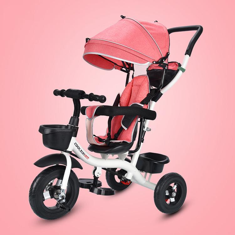 [pink] - จักรยานเด็กสามล้อ จักรยานเด็ก รถเข็นเด็กสามล้อ รถเข็นเด็ก แบบใหม่