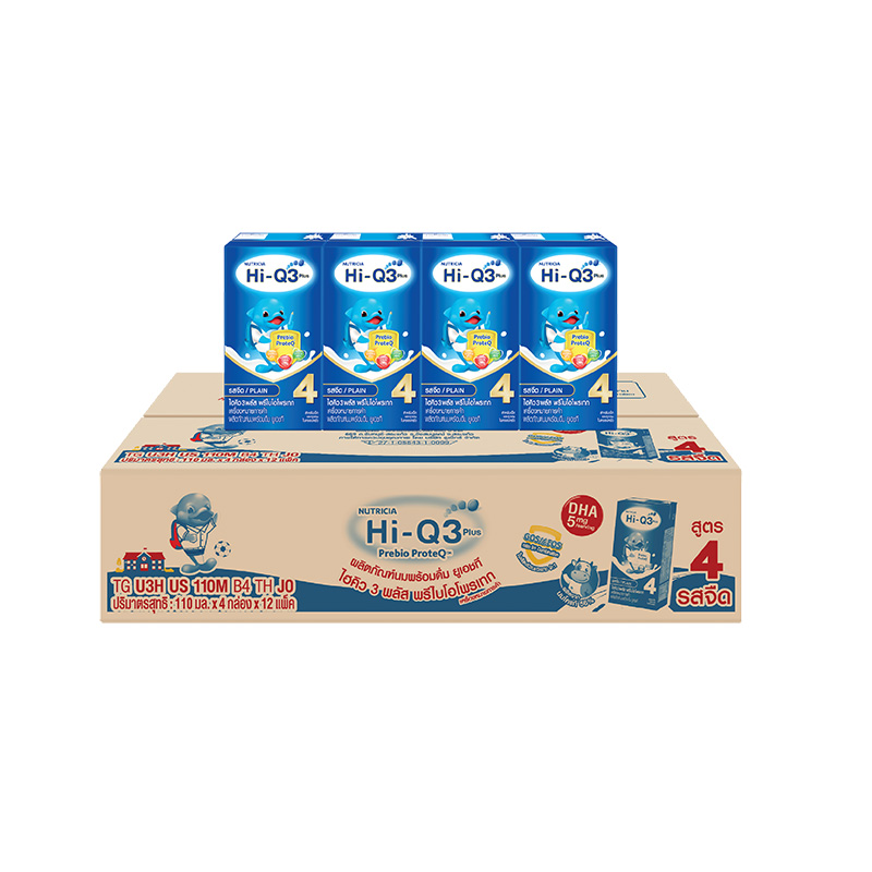 ไฮ-คิว 3 พลัส พรีไบโอโพรเทก นมยูเอชที รสจืด 110 มล. x 48 กล่อง/Hiคิว 3 Plus Prebio ProteQ Plain UHT Milk 110ml x 48 boxes