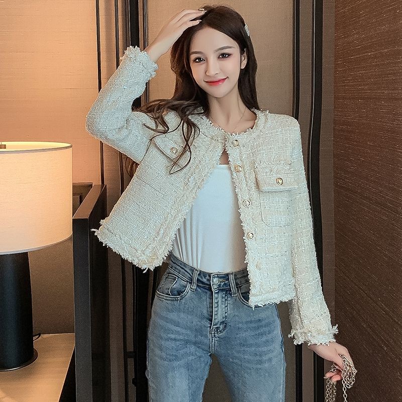 Vxh เสื้ออินเทรนผู้หญิง เสื้อรัดรูป พร้อมส่ง 2สี เสื้อคลุมสไตล์ชาแนลผ้า ...