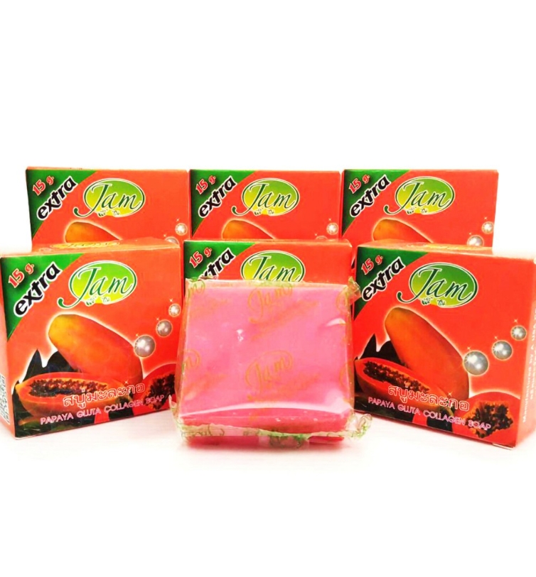Jam Papaya Gluta Collagen Soap Jam Sabun Betik (60 g x 12 pcs