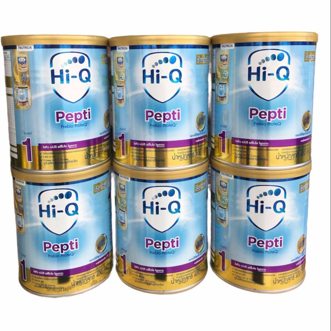 Hi-Q Pepti เปปติ อาหารสำหรับทารกที่แพ้โปรตีนนมวัว ขนาด 400 กรัม (6 กระป๋อง)