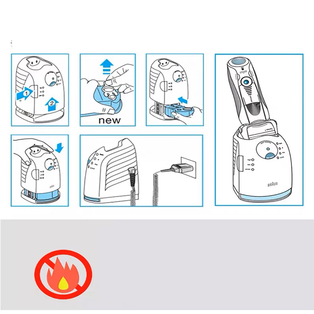 BRAUN razor cleaning fluid cleaner CCR4 clean and renew 170ml 4 pack ...