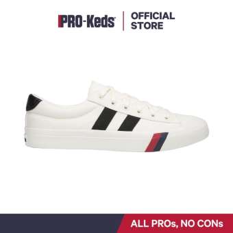 รองเท้า PRO-KEDS PK60298 ROYAL PLUS CANVAS/WHITE/BLACK รองเท้าผ้าใบผู้ชาย แบบผูกเชือก สีขาว
