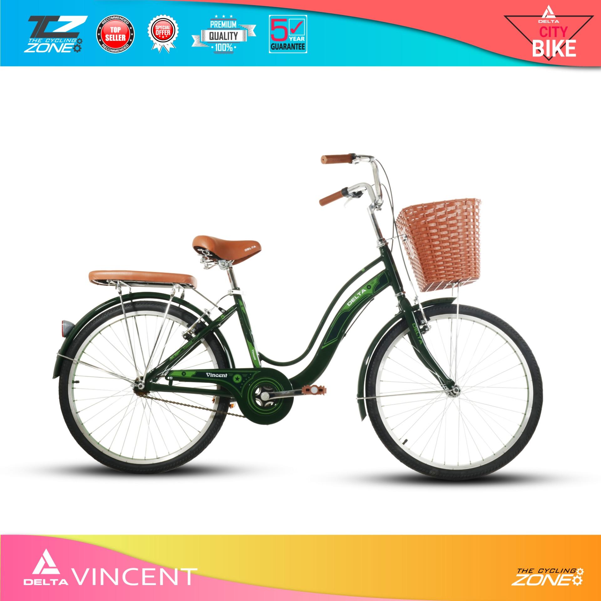 จักรยานแม่บ้าน DELTA สีสันสวยงาม ขนาด 24 นิ้ว รุ่น VINCENT (สีเขียว)