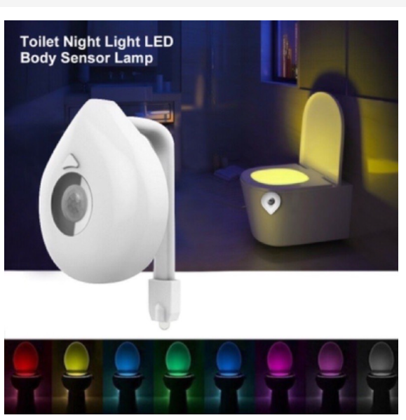 ส่งฟรี ไฟติดชักโครก LED ห้องน้ำ Night Light Motion Sensor WC Real 8 สีเปลี่ยนโคมไฟ มีเก็บปลายทาง