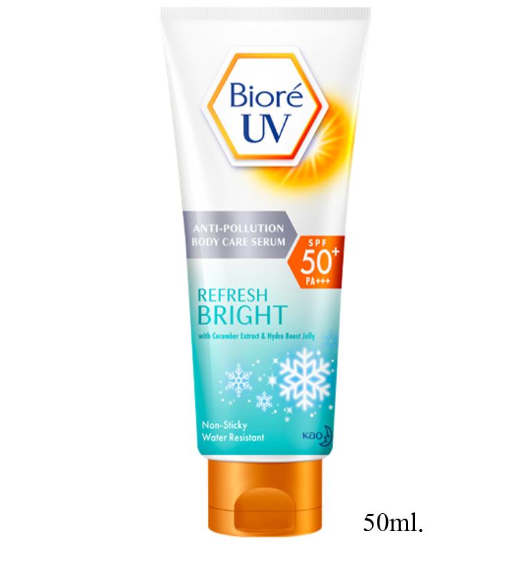 Biore UV Anti-Pollution Body Care Serum Refresh Bright SPF50+ PA+++ บิโอเร ยูวี แอนตี้โพลูชั่น บอดี้แคร์ เซรั่ม รีเฟรชไบรท์ 50ml.