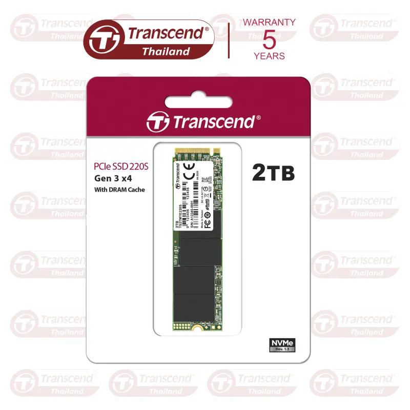 ภาพหน้าปกสินค้าPCIe NVMe M.2 SSD 2TB​ :MTE220S:รับประกัน 5 ปี หรือ ไม่เกิน 4,400 Terabytes Written (TBW)- มีใบกำกับภาษี-TS2TMTE220S จากร้าน Transcend Thailand (E-PARTS) บน Lazada