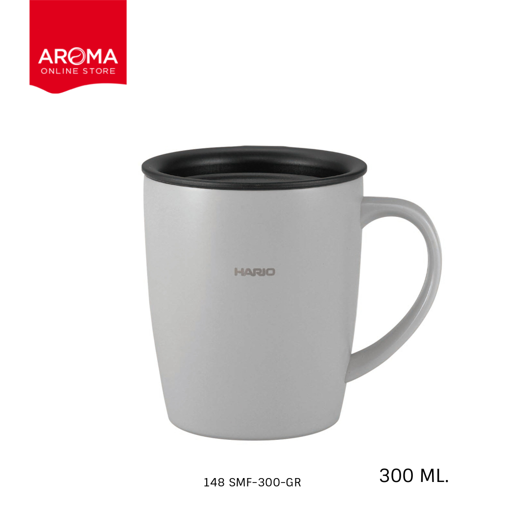 Hario แก้วเก็บอุณหภูมิ HARIO Insulated Mug with Lid 300 ml.  (136 148)  ตัวเลือก เทา 148