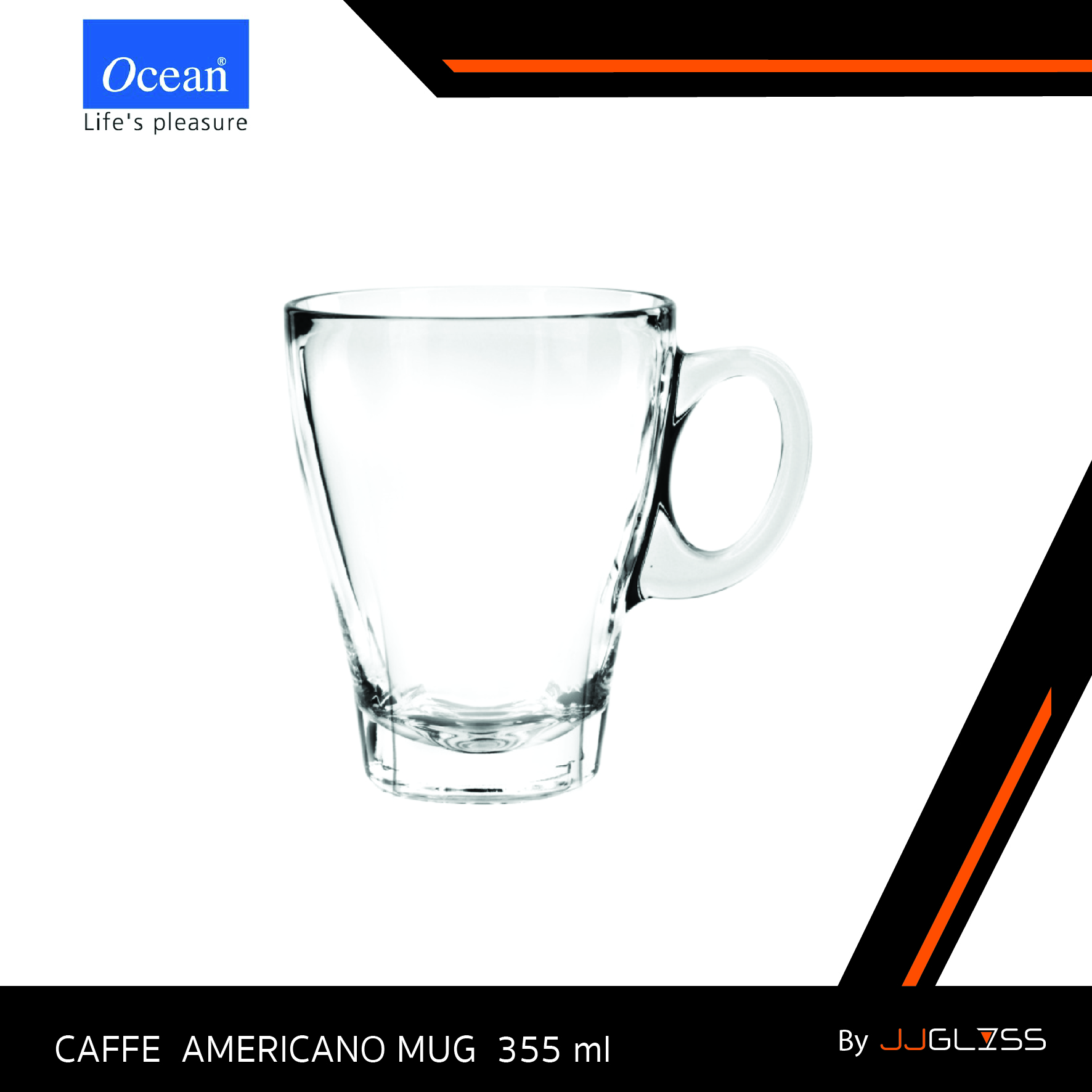 JJGLASS - (Ocean) P02440  Amenccano - แก้วอเมริกาโน่ แก้วโอเชี่ยนกลาส Caffe Americano Ocean Glass P02440  Caffe Americano 12 oz. ( 355 ml. )