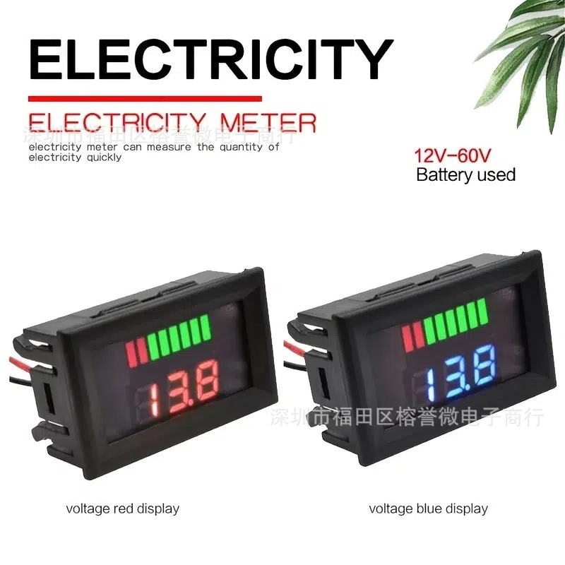 Voltmètre Numérique étanche 12V-150V DC - Affichage LED Rouge - Pour Voiture, Moto, Camping-car - Mini Et Portable - 7