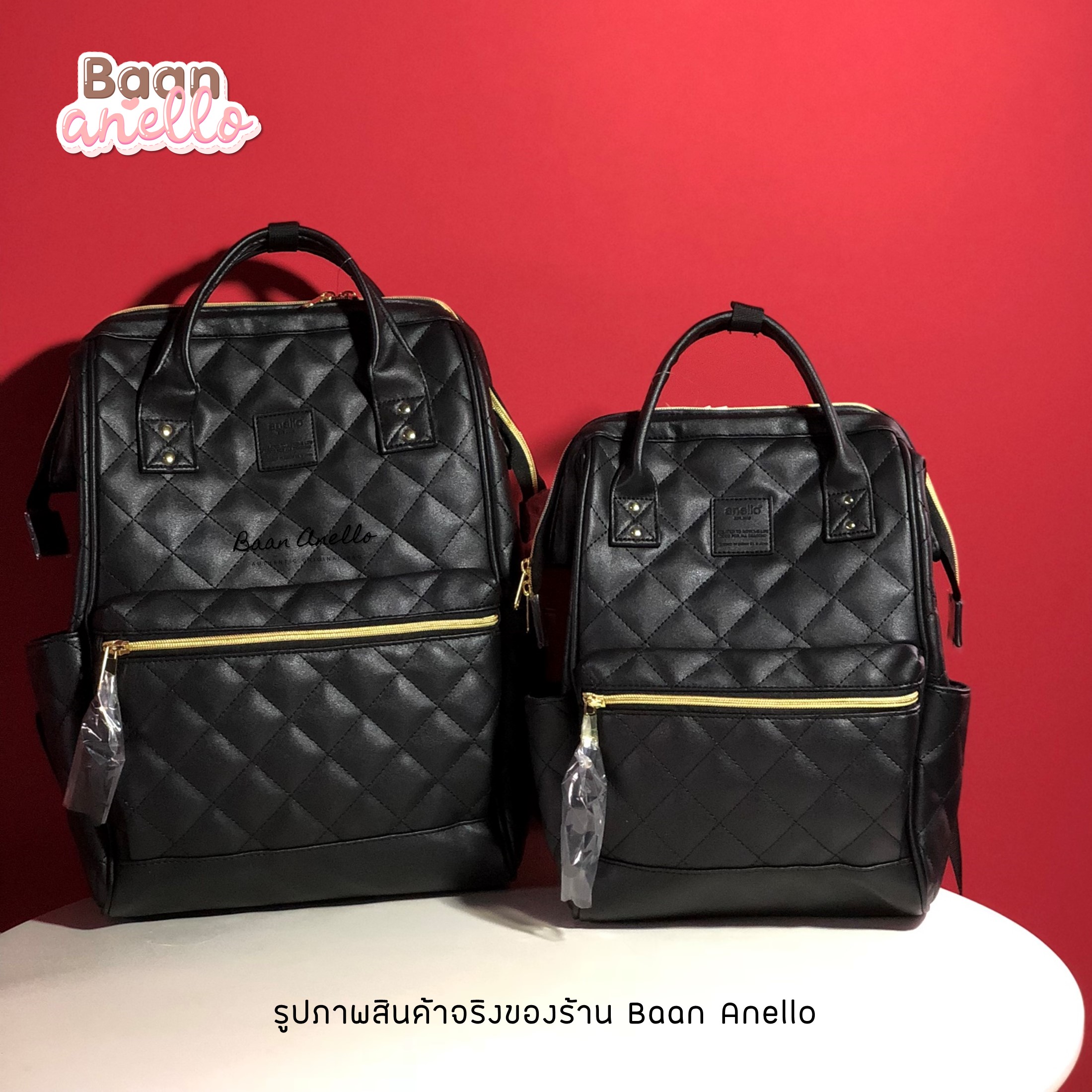 anello quilted leather backpack Kjpp Topaz Anello Leather Backpack Anello Premium Mouthpiece Regular Backpack  Anello แท้100% (แถมตุ๊กตา) Quilting