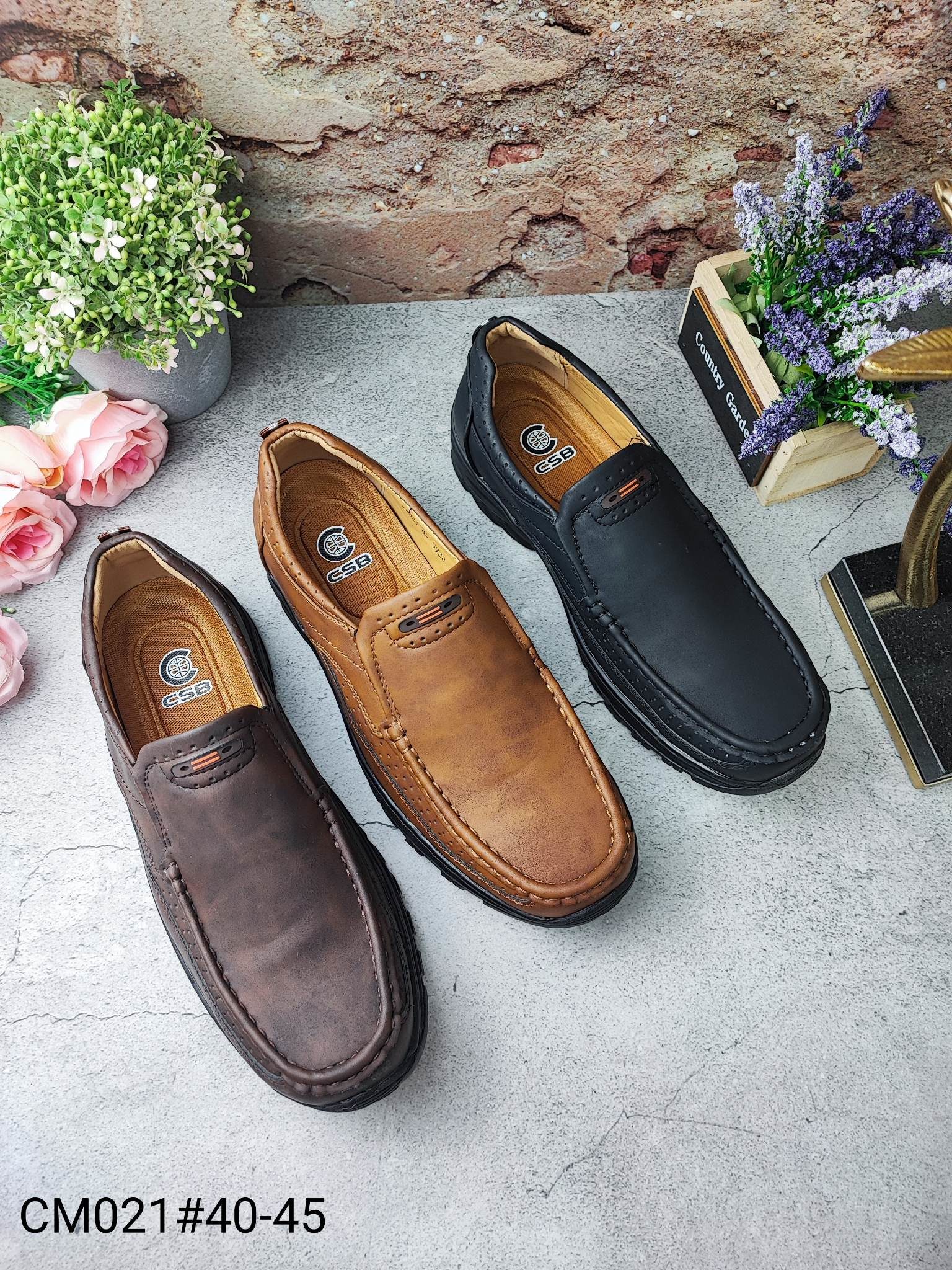 CM021รองเท้าหนังแบบสวมผู้ชาย มี3สีไซส์40-45 - BLUEBERRY 1603772930 ...