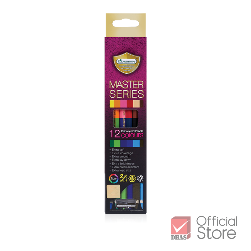 Master Art สีไม้ ดินสอสีไม้ 2 หัว 12 สี รุ่นมาสเตอร์ซีรี่ย์