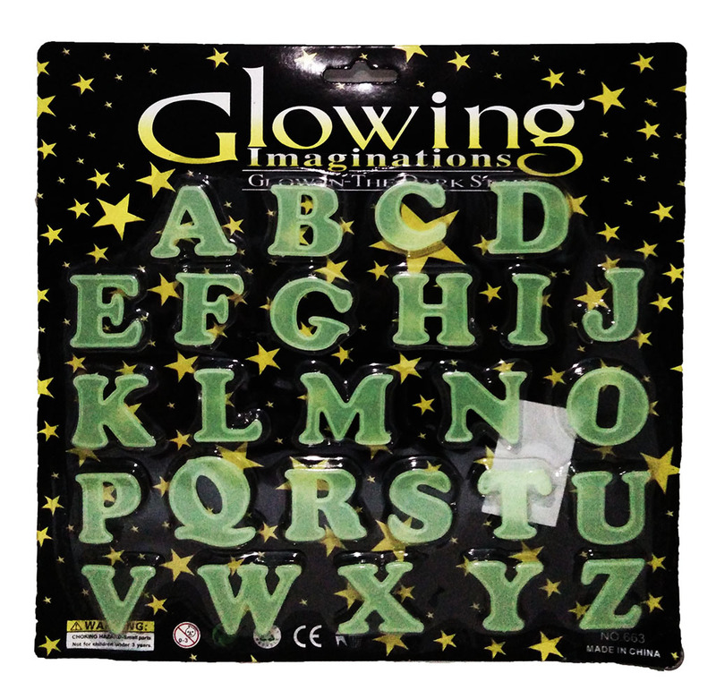 แผ่นติดผนังหรือเพดานเรืองแสงสำหรับเด็ก ตัวอักษรภาษาอังกฤษ Glow in the Dark sticker for kids English Alphabet