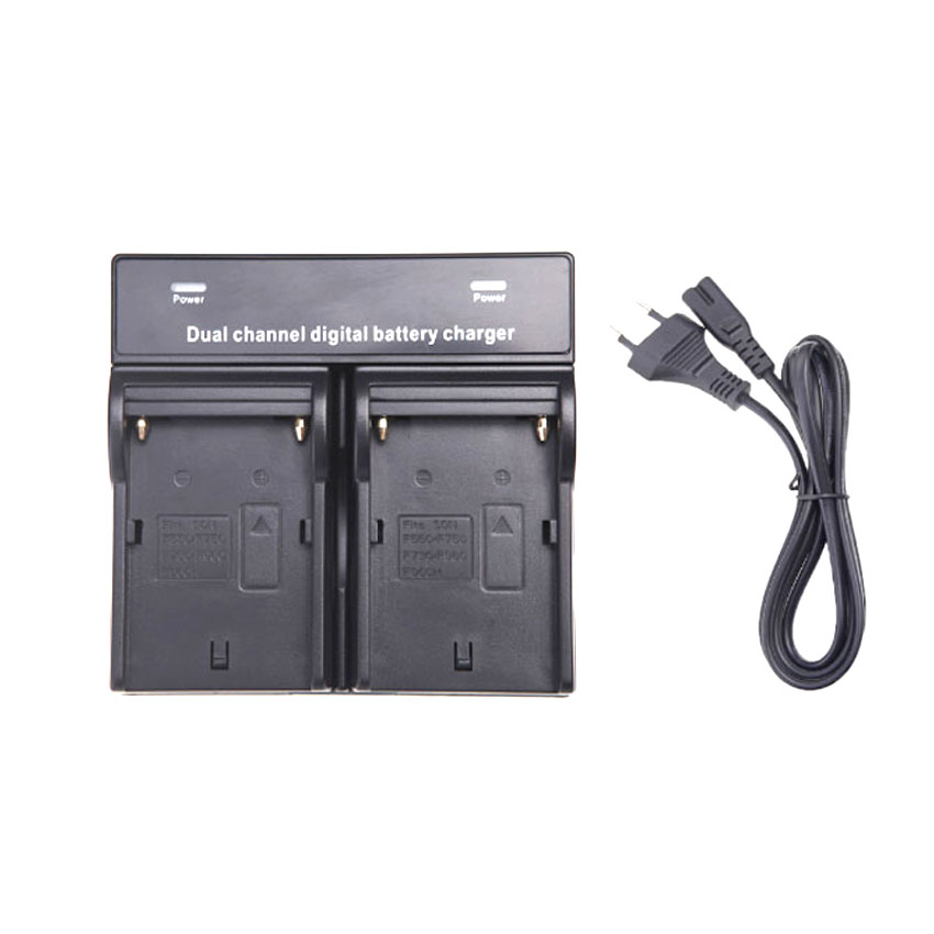 DSTE Caricabatterie Doppio Per Sony NP-FM50/FM55H/FM500H/QM71/QM91 - Con Adattatore Auto - 3