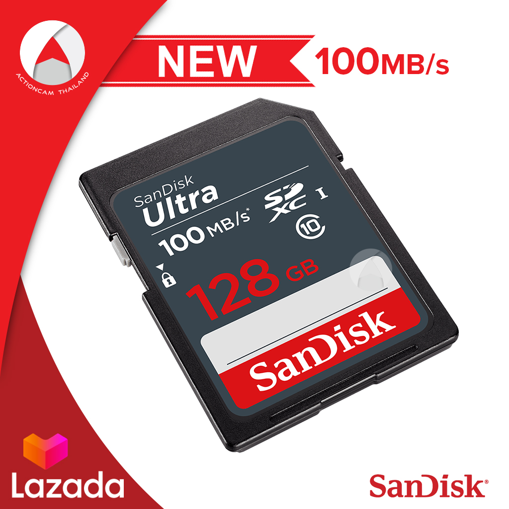 SanDisk Ultra SD Card Class10 128GB SDXC Speed 100MB/s (SDSDUNR-128G-GN6IN)  Memory เมมโมรี่การ์ด เอสดี แซนดิส ใส่ กล้องถ่ายรูป ถ่ายภาพ DSLR โปร  มิลเลอร์เลส Mirrorless กล้องคอมแพค Compact camera ประกัน Synnex 10ปี |  Lazada.co.th